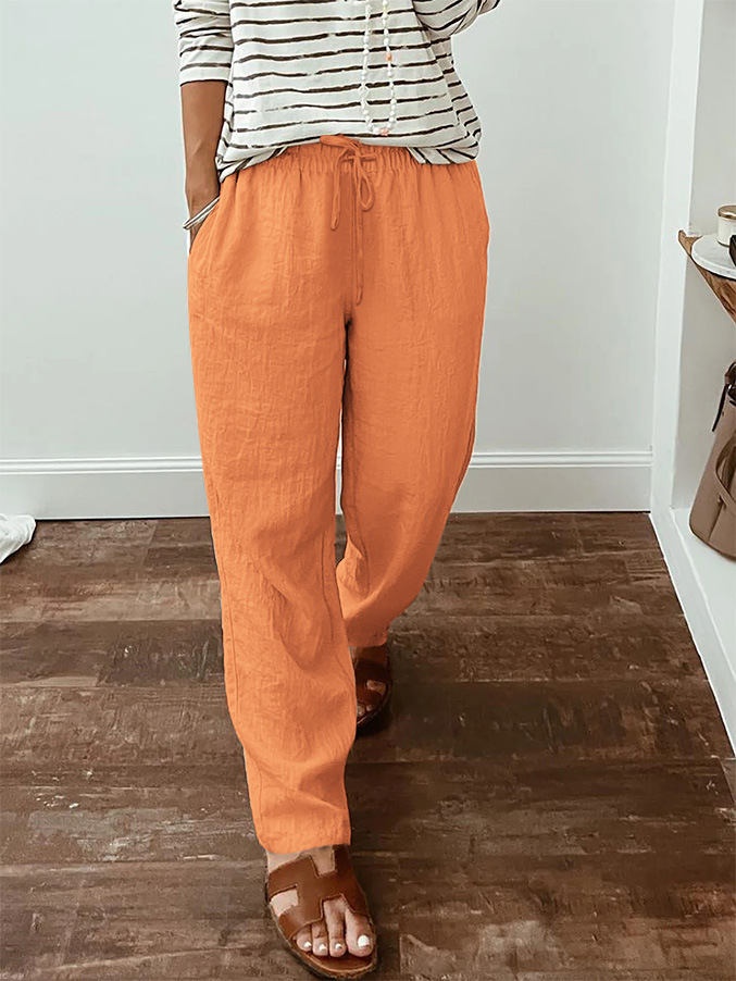 Women's Cotton And Linen Casual Pants