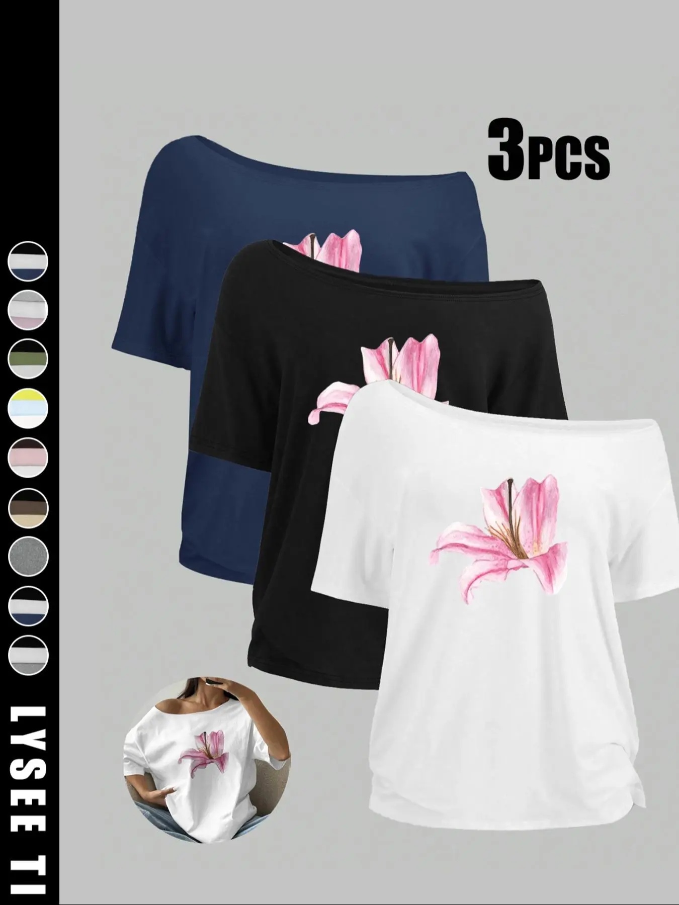 Women's Solid Color Tee, Casual Basic Short Sleeve T-shirt for Daily Wear