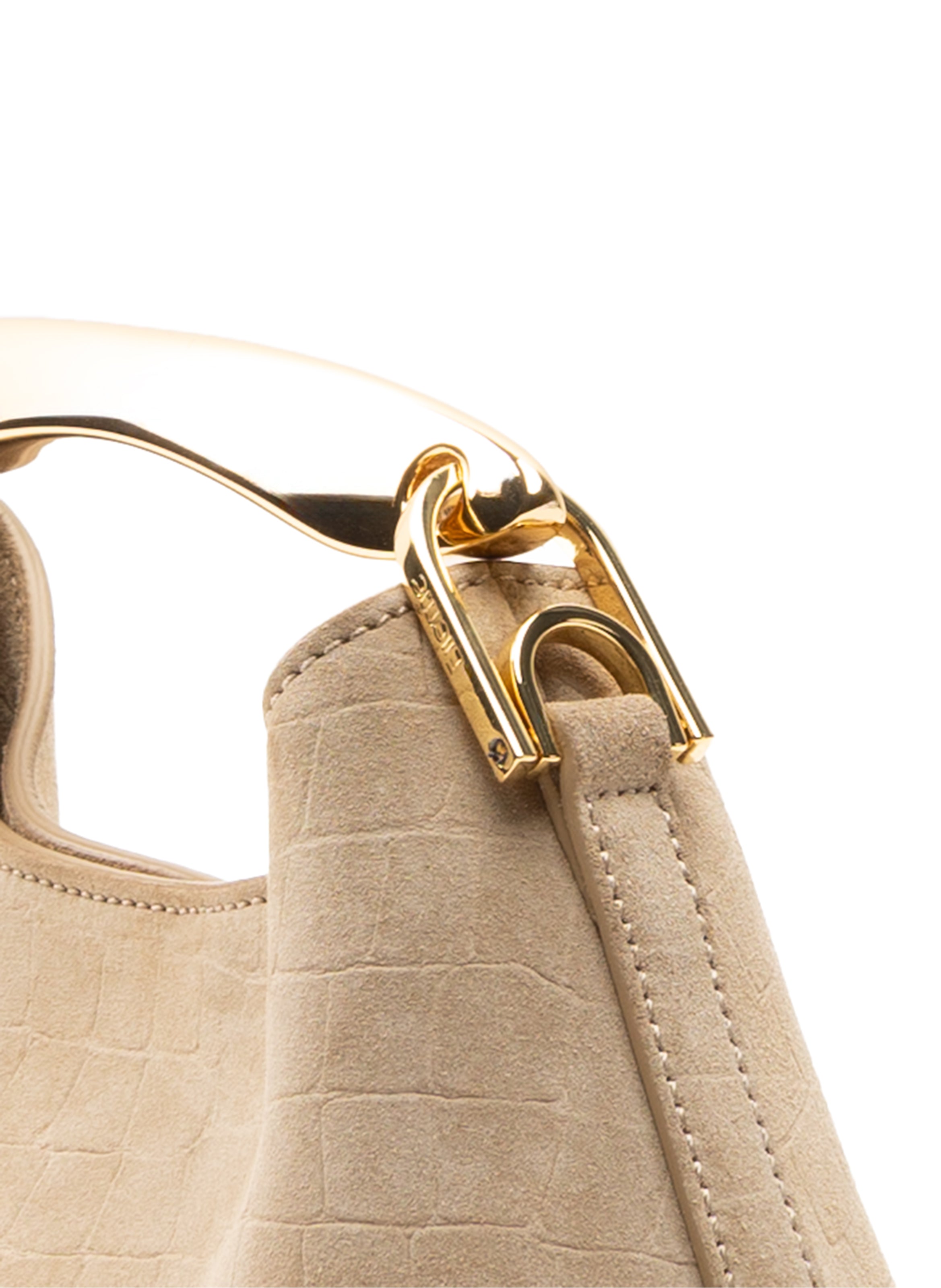 Mini Boomerang Croco Suede Beige Clearance Sale 85%OFF