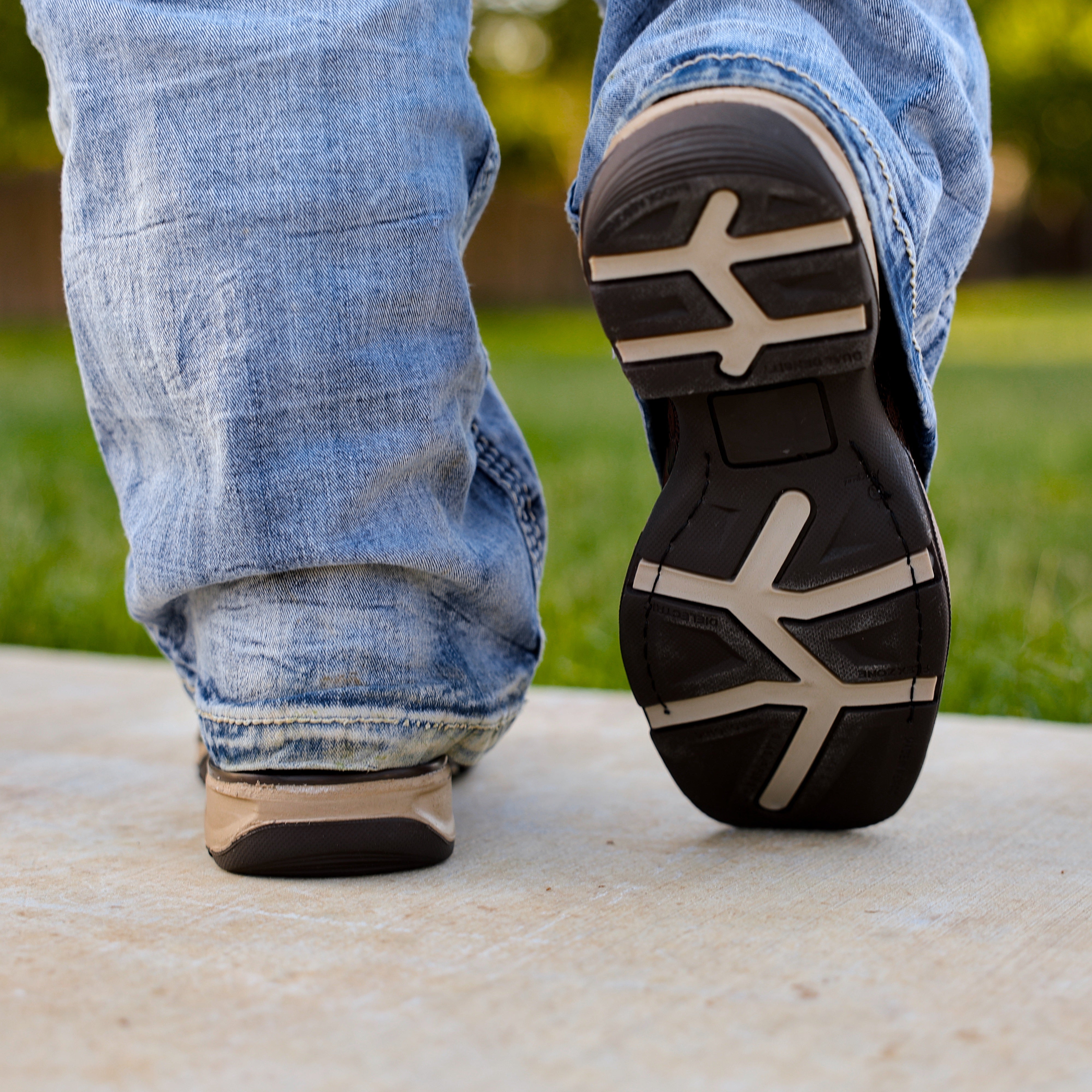 TBR Brown Hand-Tooled Leather Boots With 3D Lightweight Sole - Composite Toe