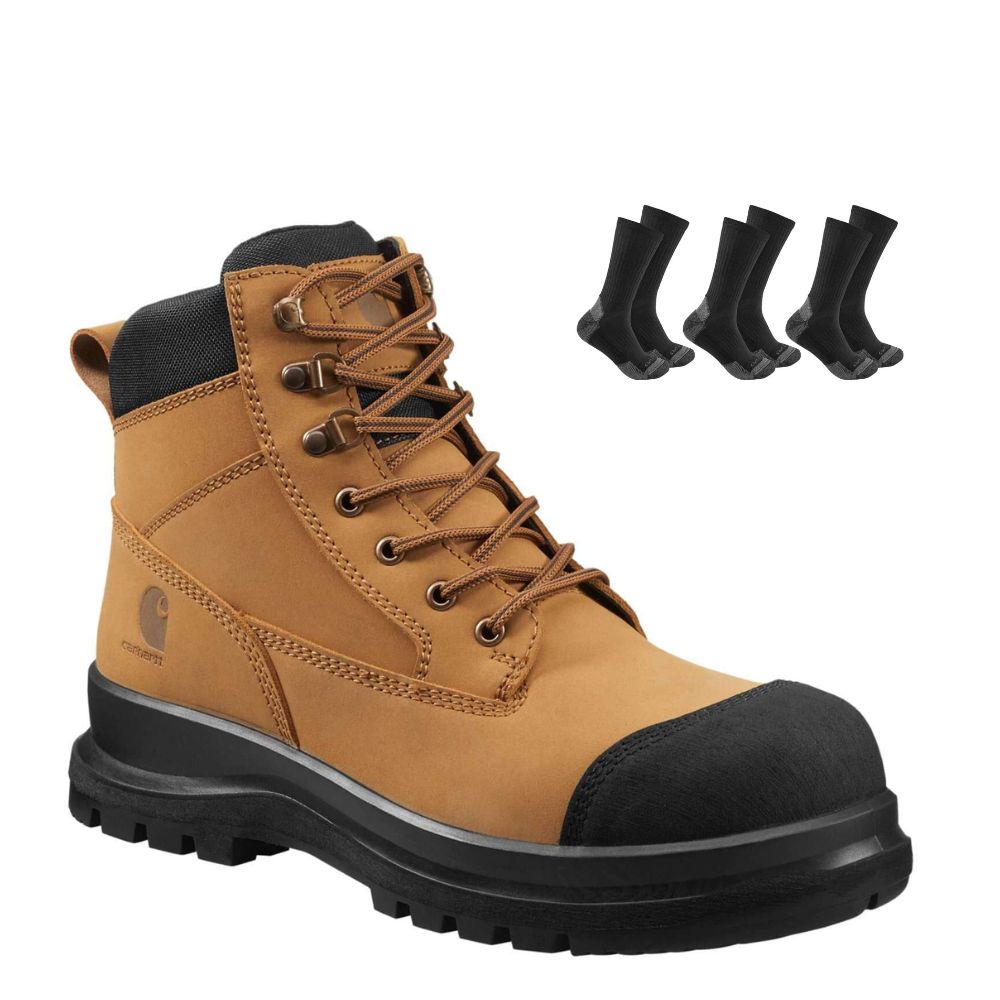 CHT Special Offer Detroit 6 Inch Safety Boots F702923 Pack - Detroit Composite Toe S3 Zip Safety Boots + 3 Pack CHT Socks