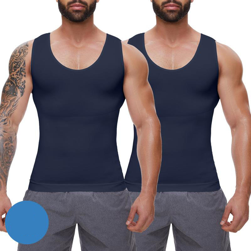 Menswear Body Shaper Shapewear Compression Tummy Control Vest Comfy Stretchy Lightweight Workout Tank Top Fabric Breathable Undershirt Elastic Soft Polyester