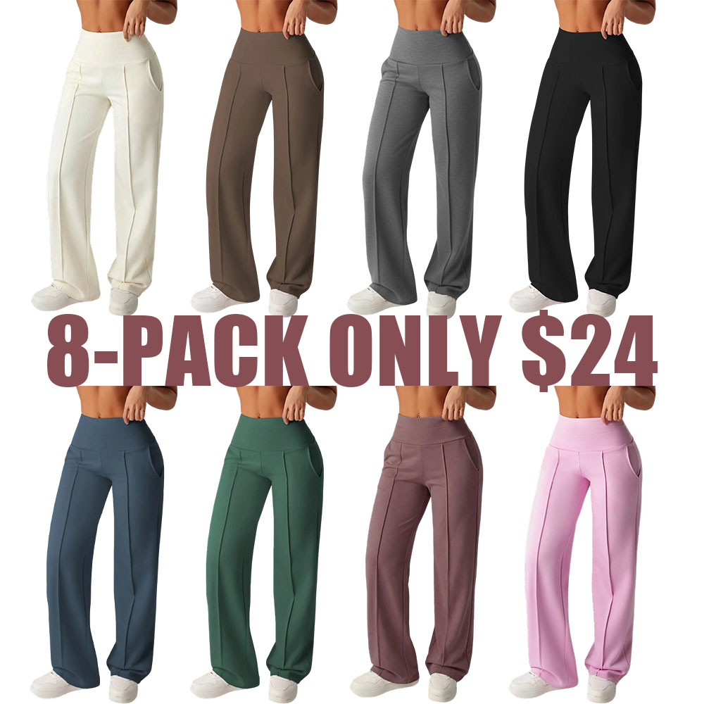Women's High-Waisted Wide Leg Sweatpants with Pockets