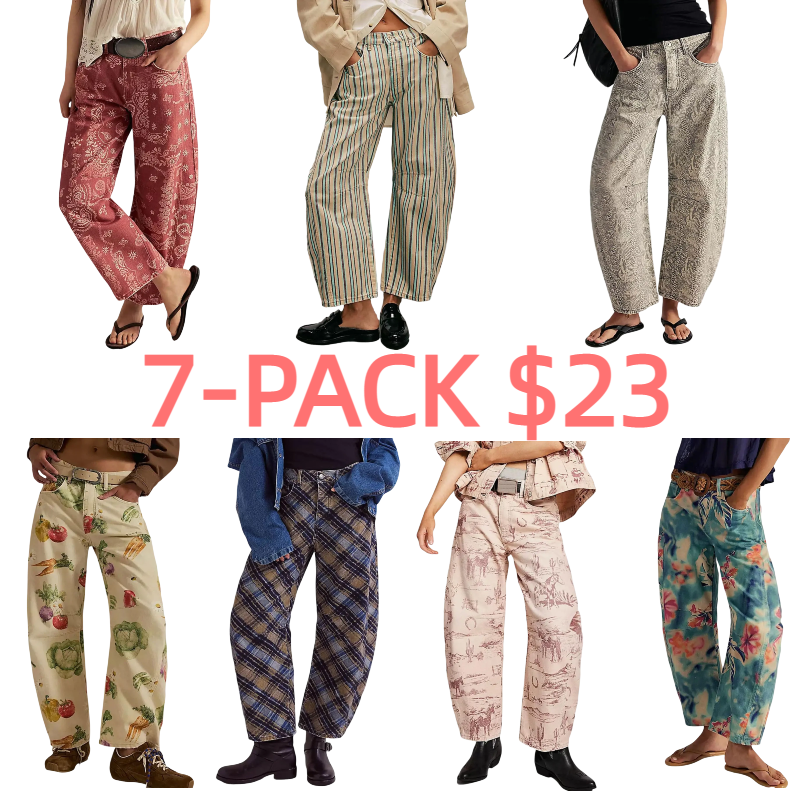 Women's Printed Wide-Leg Jeans