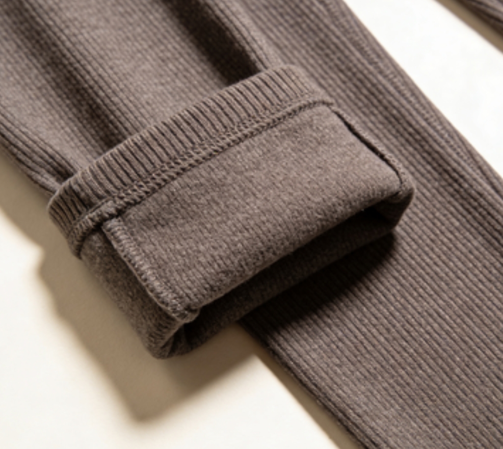 Skinny Knit Trousers (Tawny Grey)