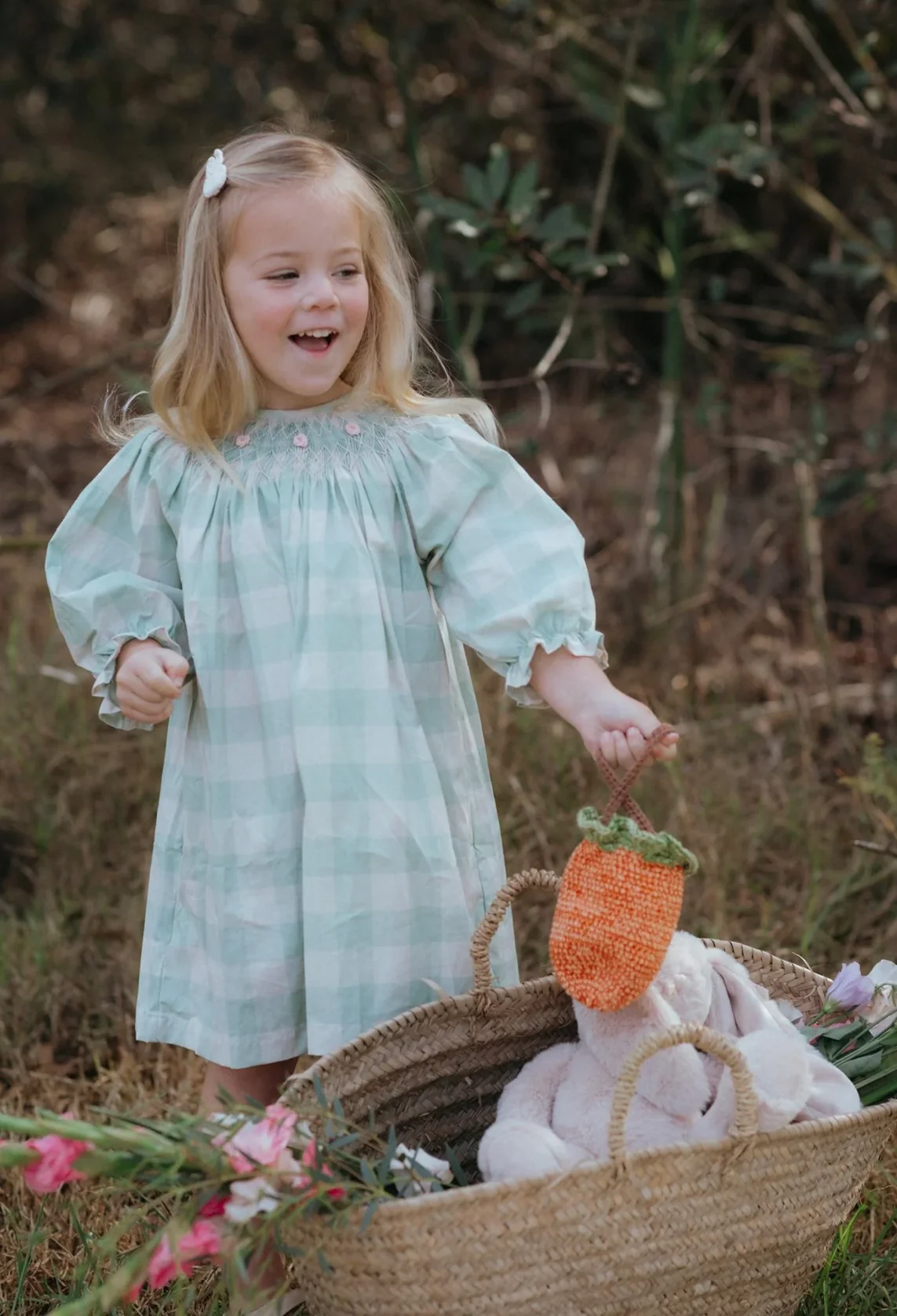 Bishop Dress - Green Gingham