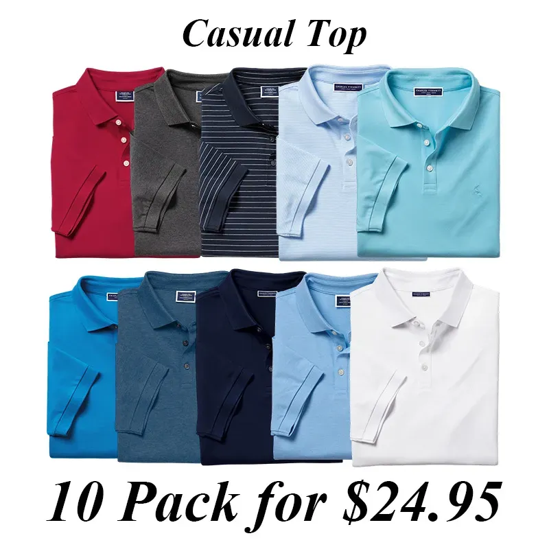 Men'S Casual Business POLO Shirt, Breathable Pique Fabric