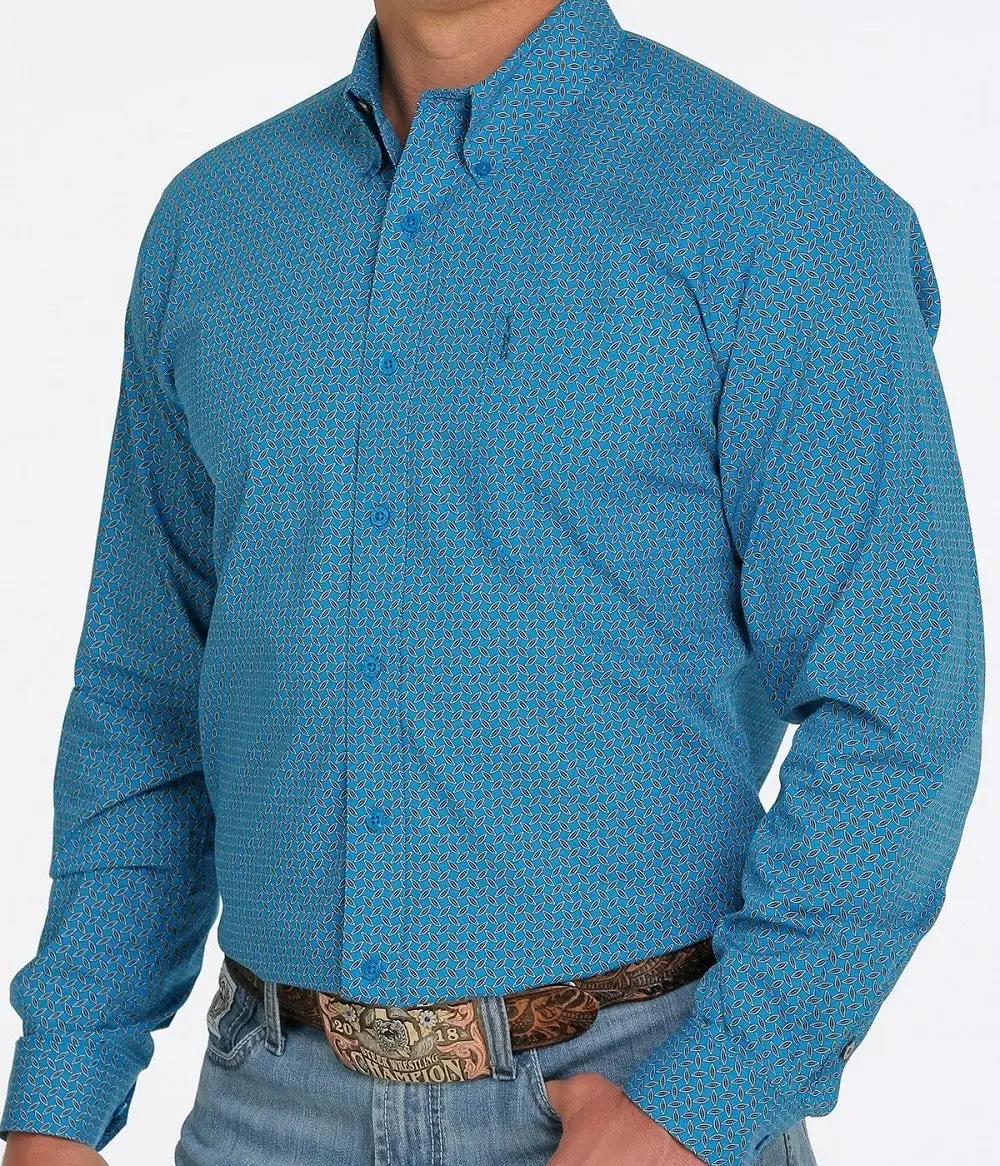 Men’s Sky Blue Modern Fit Long Sleeve Shirt