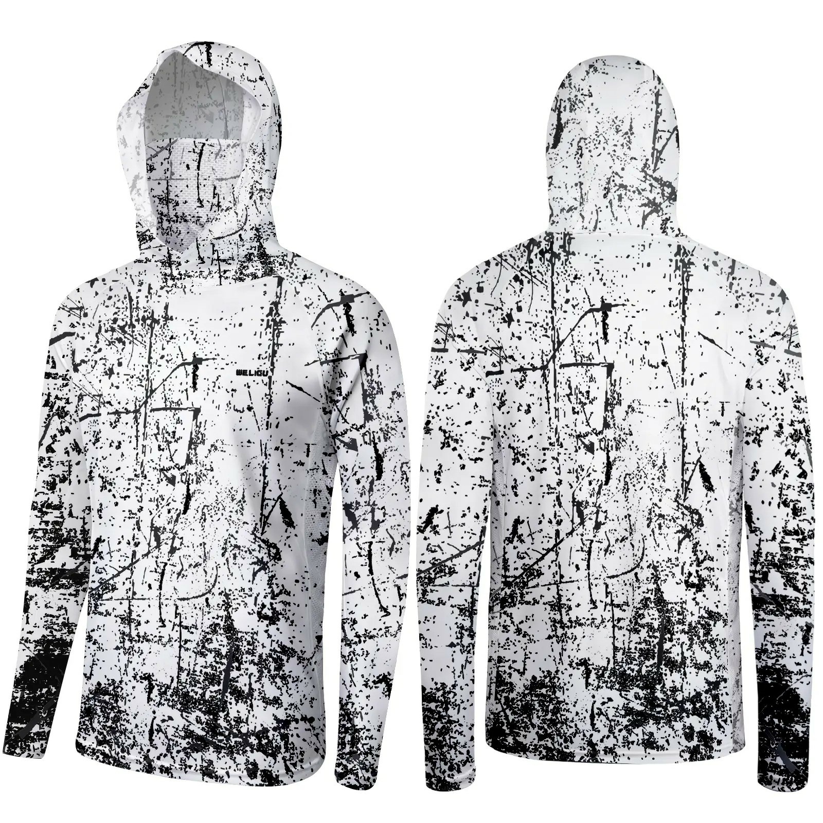 Men's UPF 50+ Sun Protection Hoodie with Face Mask & Neck Gaiter