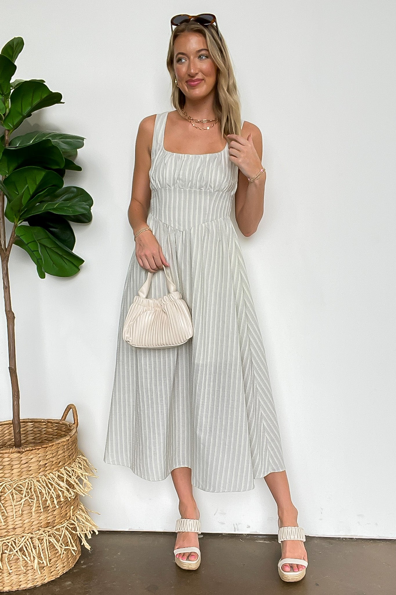 Stripe Midi Dress