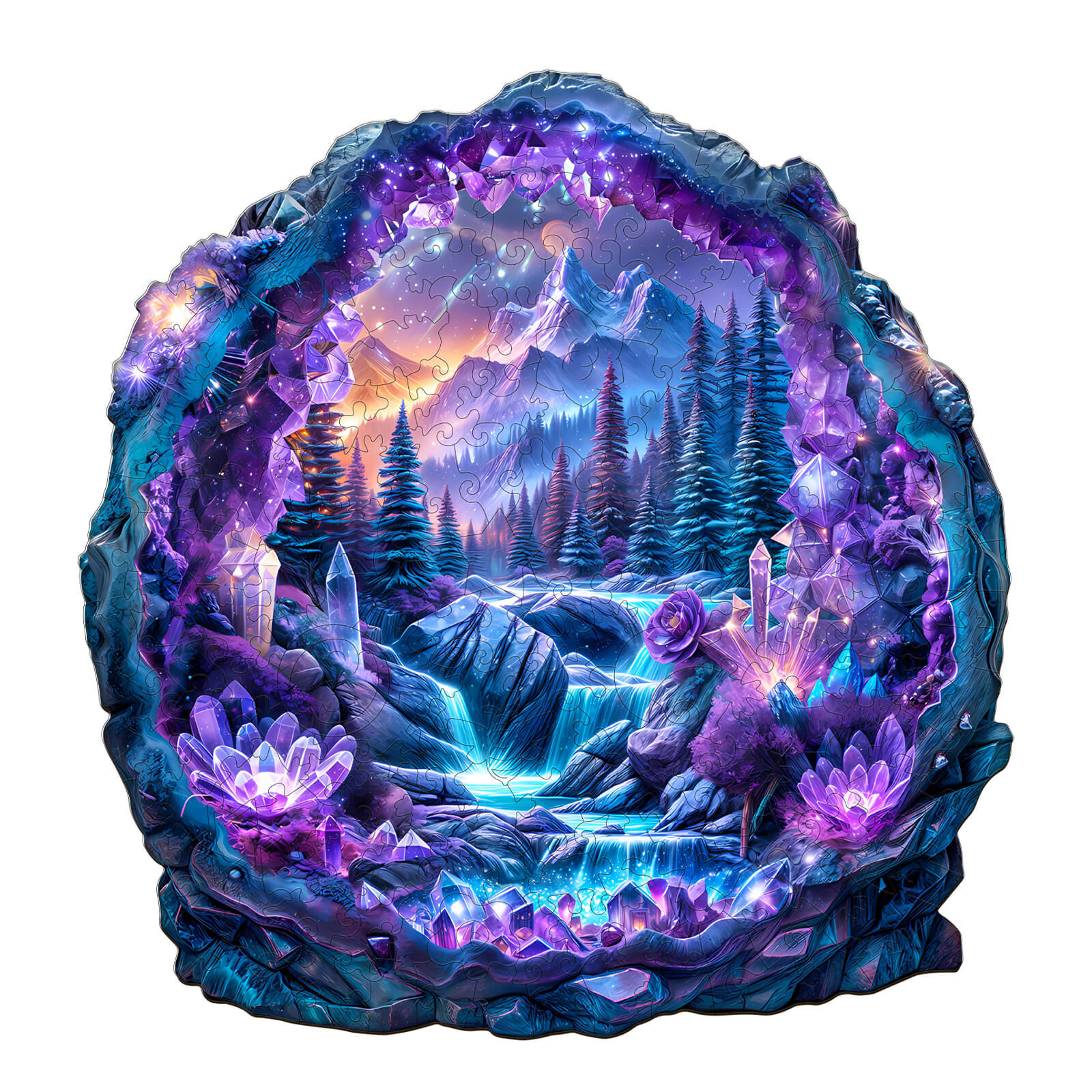 Crystal mine landscape-1 Wooden Jigsaw Puzzle