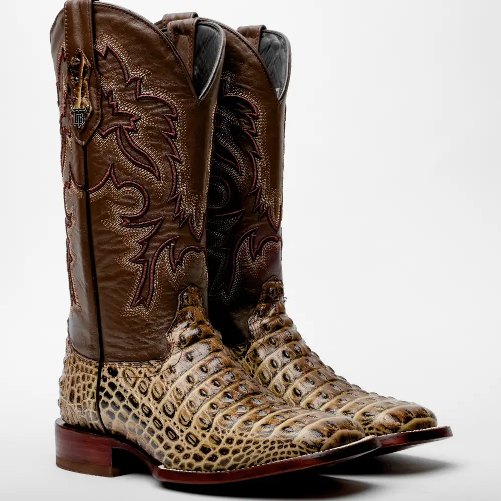 Orix Caiman Hornback Leather Boots - Square Toe