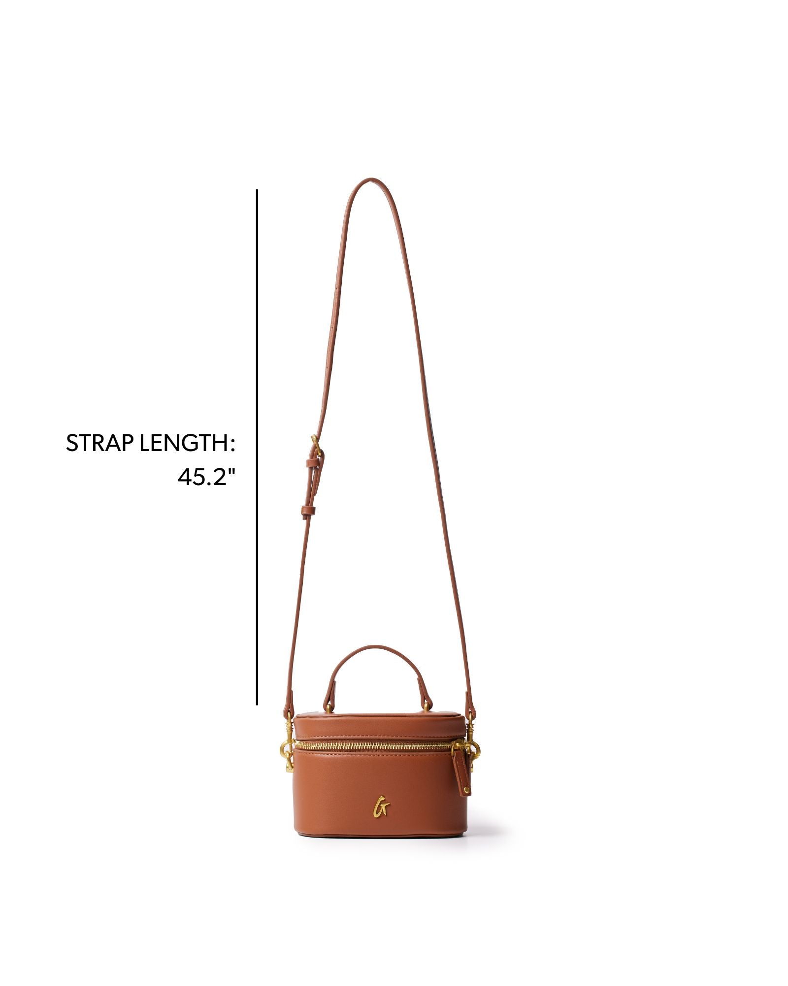 MINI SMOOTH GOLD VANITY BAG - BROWN