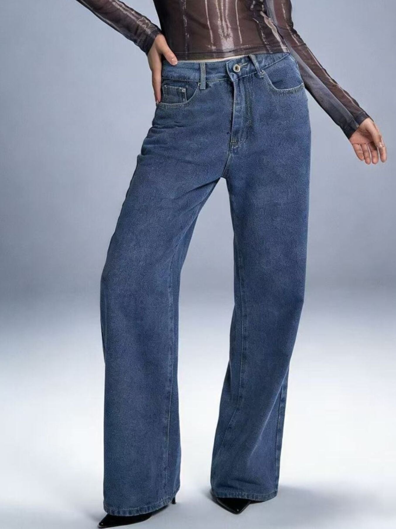 Bow Back Wide Leg Jeans