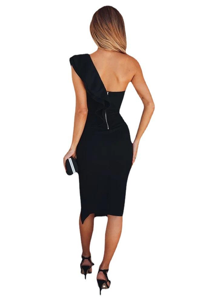 Ballet Style Flower Slit Bandage Skirt Commuter Evening Dress Princess Group Dress