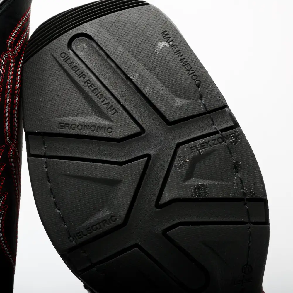 Black Cherry Ostrich Leather Boots With 3D Lightweight Sole - Composite Toe