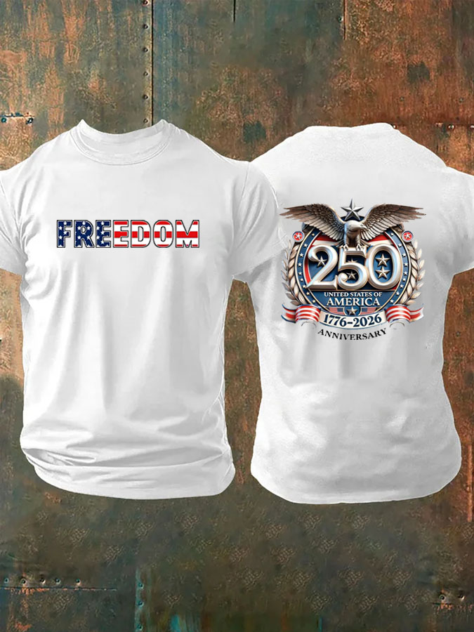 Men'S American Flag Commemorative 250Th Anniversary Classic Pattern Short Sleeve T-Shirt