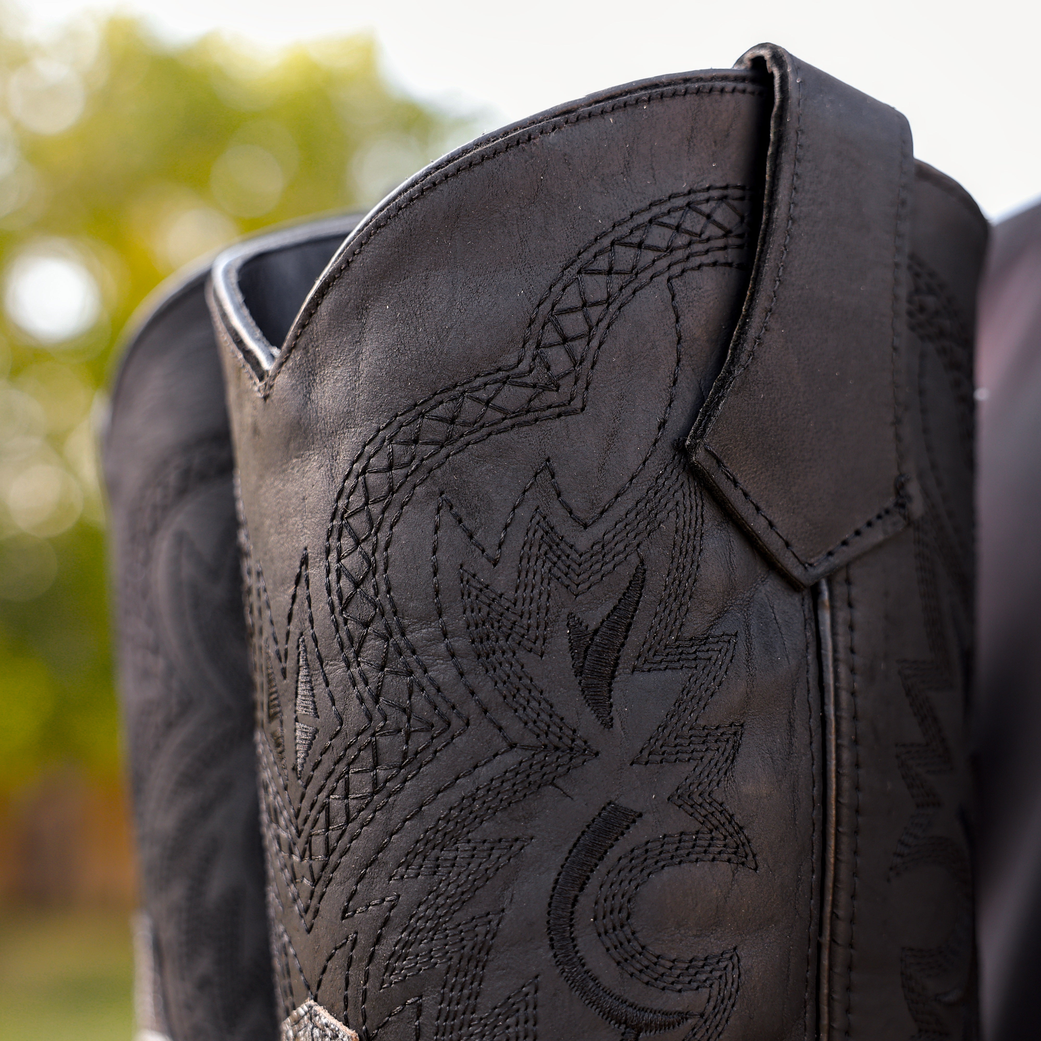 Eclipse Caiman Neck Leather Boots With 3D Lightweight BLACK EDITION Sole - Composite Toe