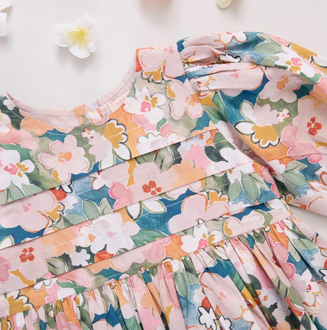 Evelyn Watercolor Floral Dress