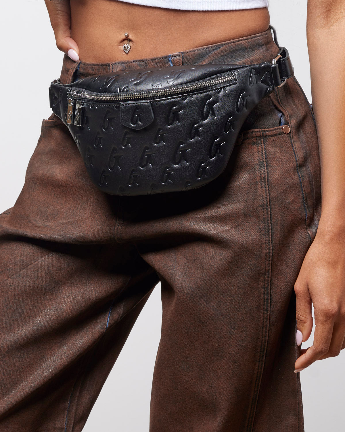 MINI MONOGRAM FANNY PACK - BLACK