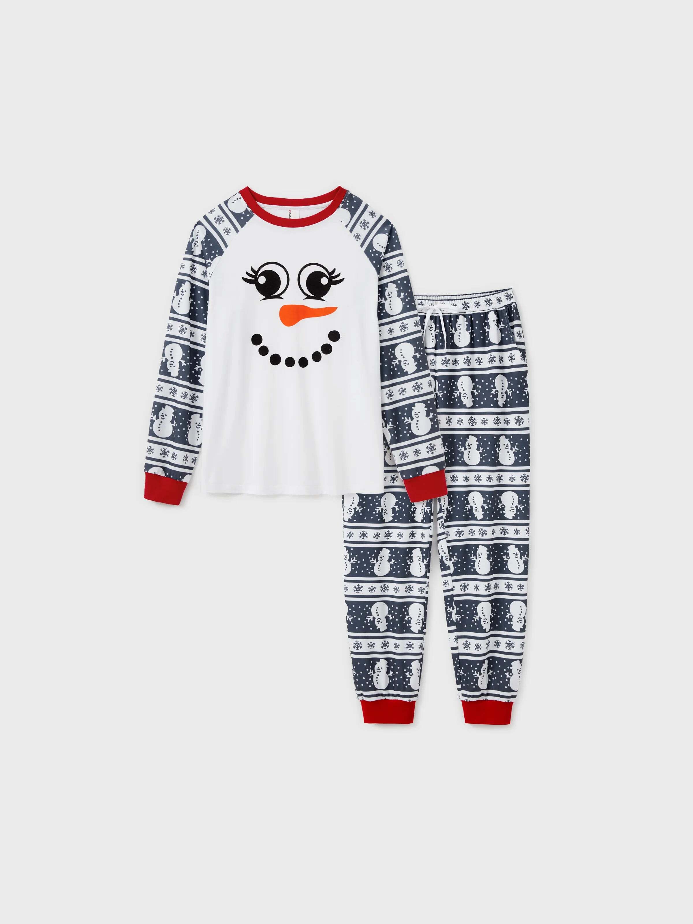 Matching Christmas Pajamas Family Snowman Pattern Long Sleeves PJs Sets Christmas Socks Dark Grey