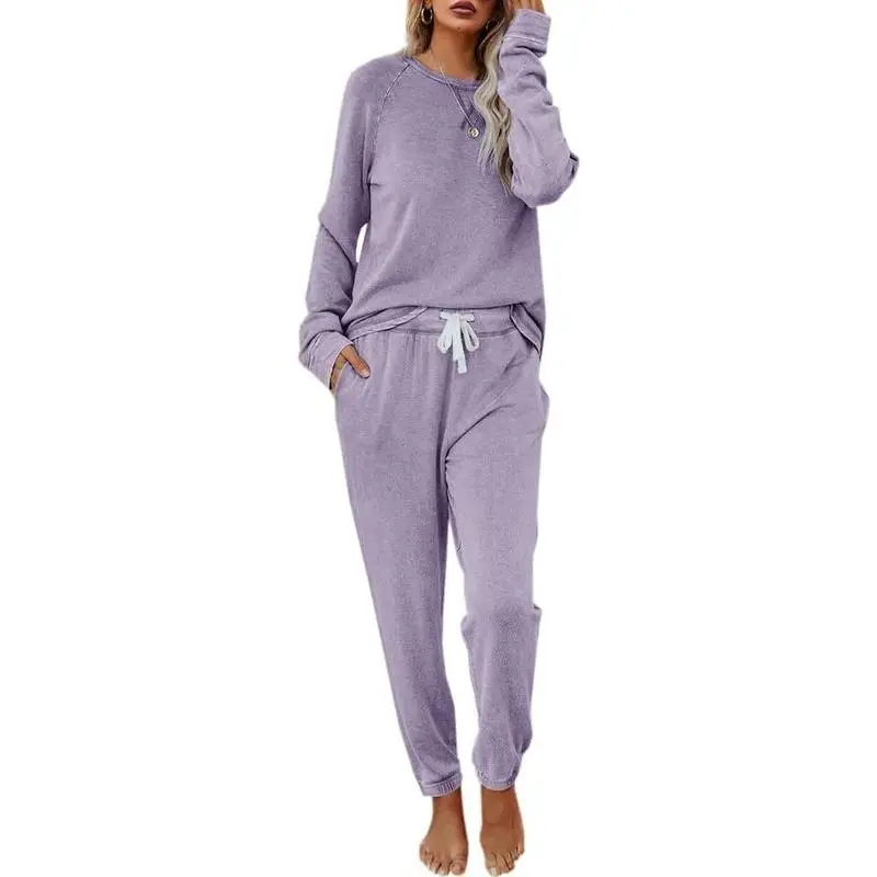 Women's  Long Sleeve Pullover & Drawstring Joggers