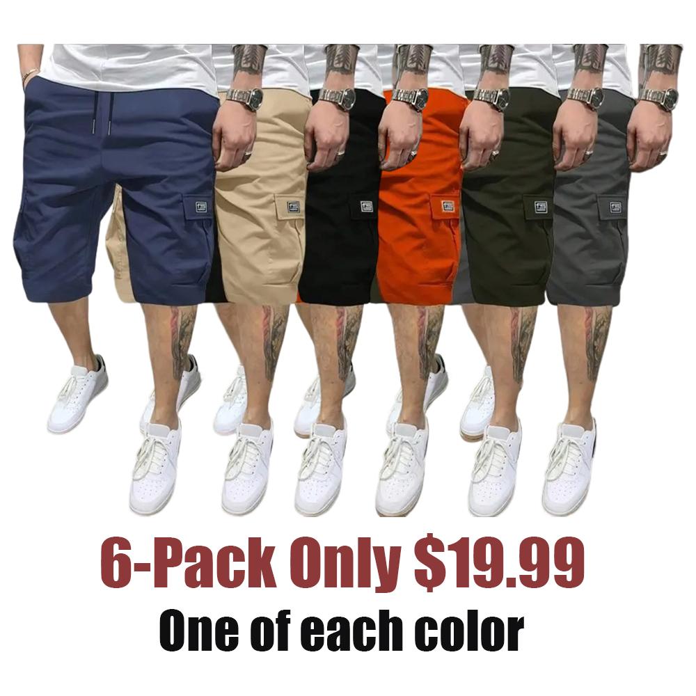Men’s Summer Lightweight Cargo Shorts with Multiple Pockets, Back Faux Pocket Design, Loose Fit, Durable and Wrinkle-Resistant