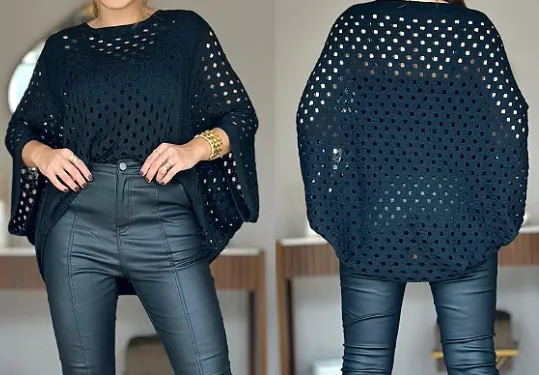 Casual Hollow Knit Sun Protection Top for Women - Versatile Vacation Pullover