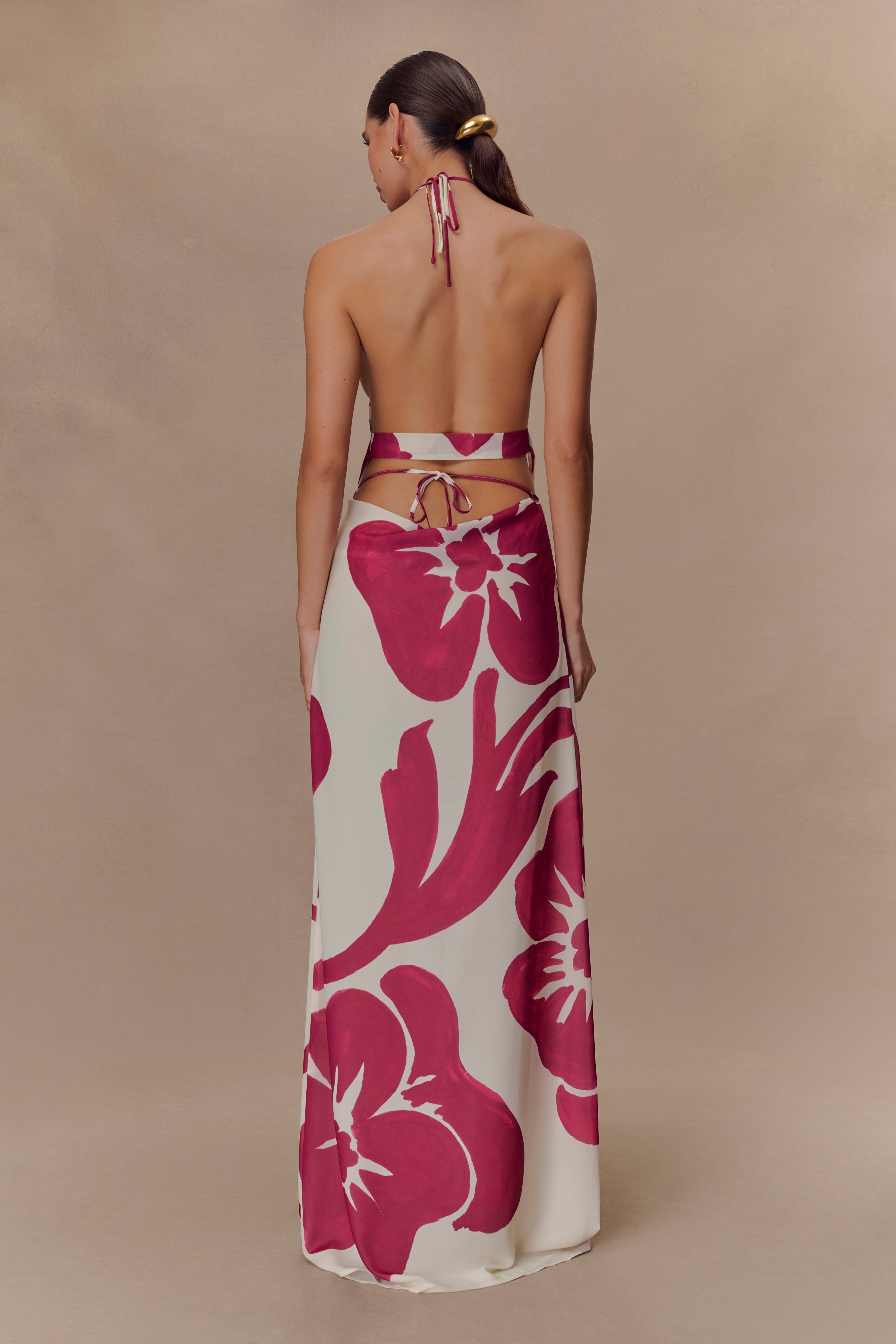 Print Chiffon Maxi Skirt