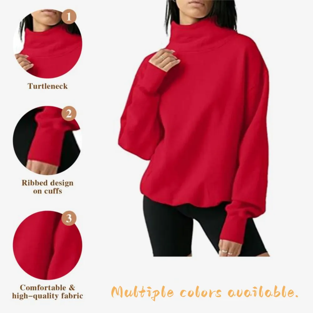 Women's Oversized Turtleneck Sweatshirt