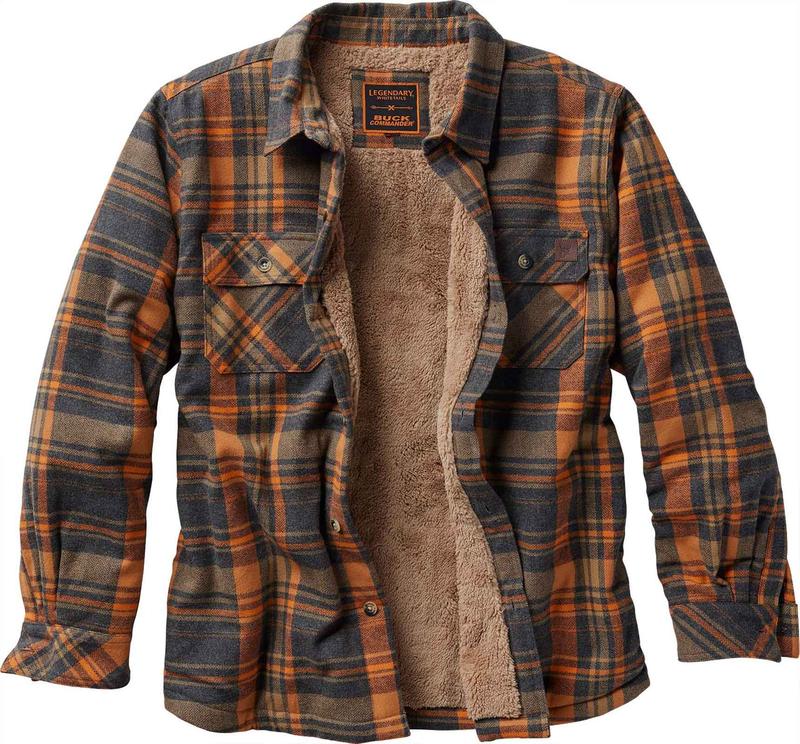 Men’s Sherpa-Lined Flannel Shirt Jacket