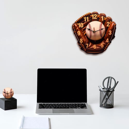 Baseball gloves wall clock