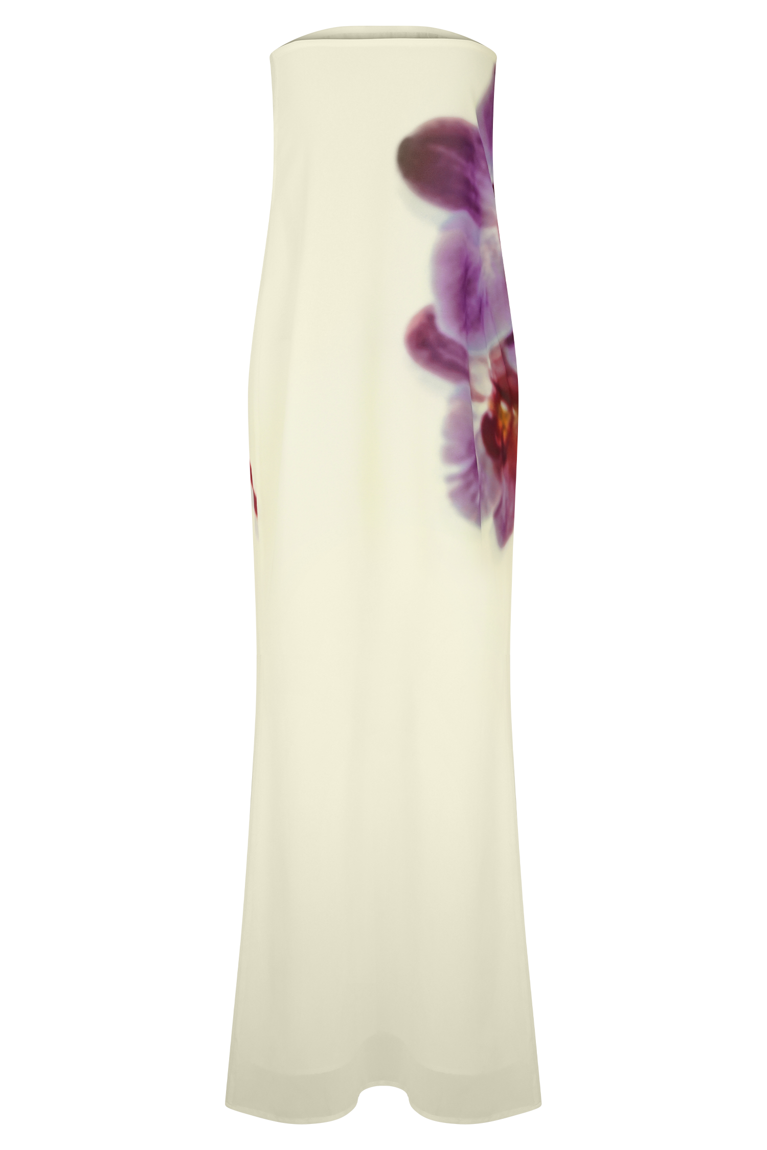 Print Strapless Chiffon Maxi Dress