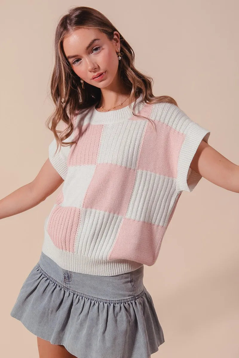Check Plaid Casual Sweater Top