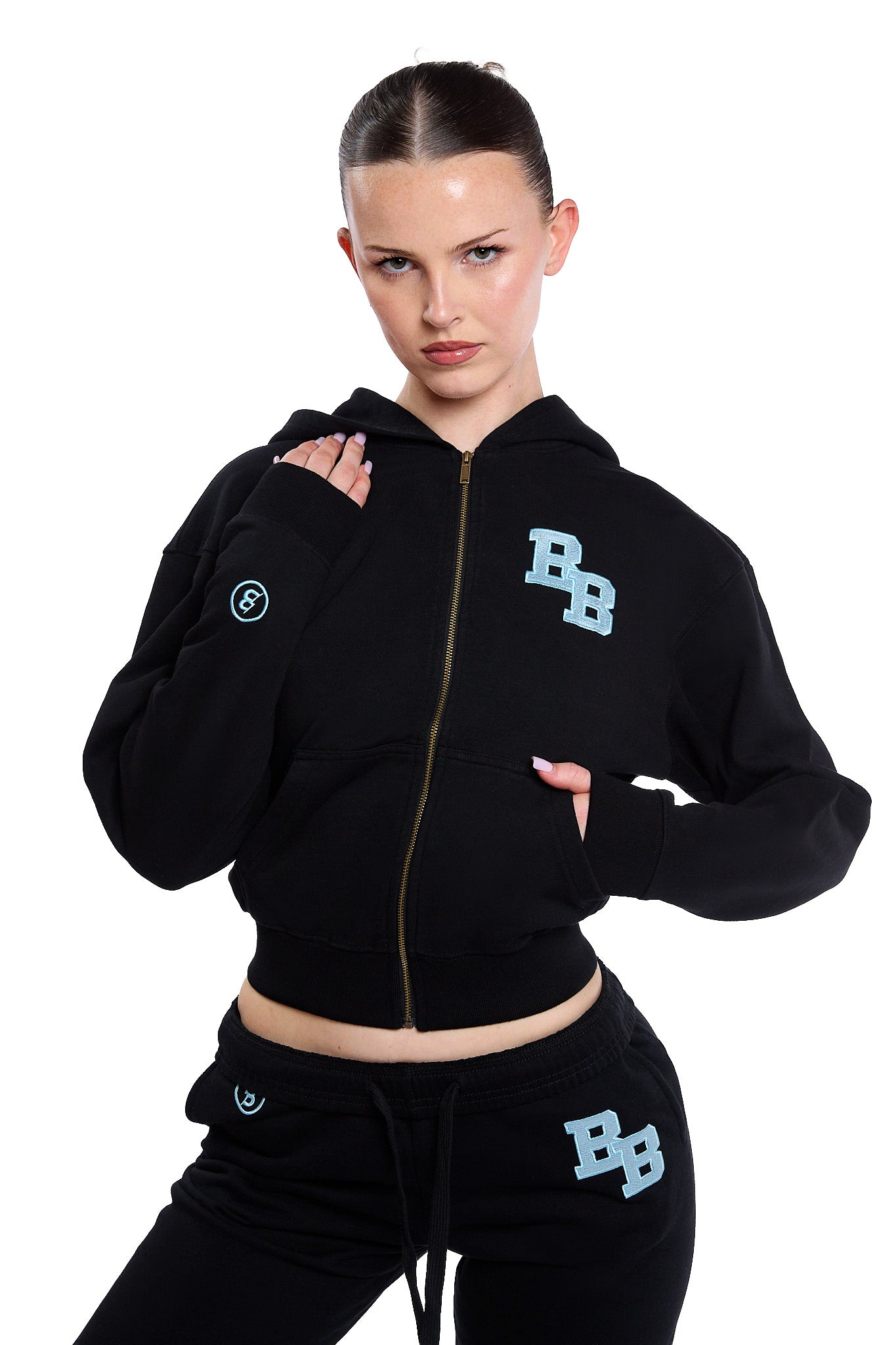 BODY UNIVERSITY HOODIE 2.0 (BLACK/TIFFANY BLUE)