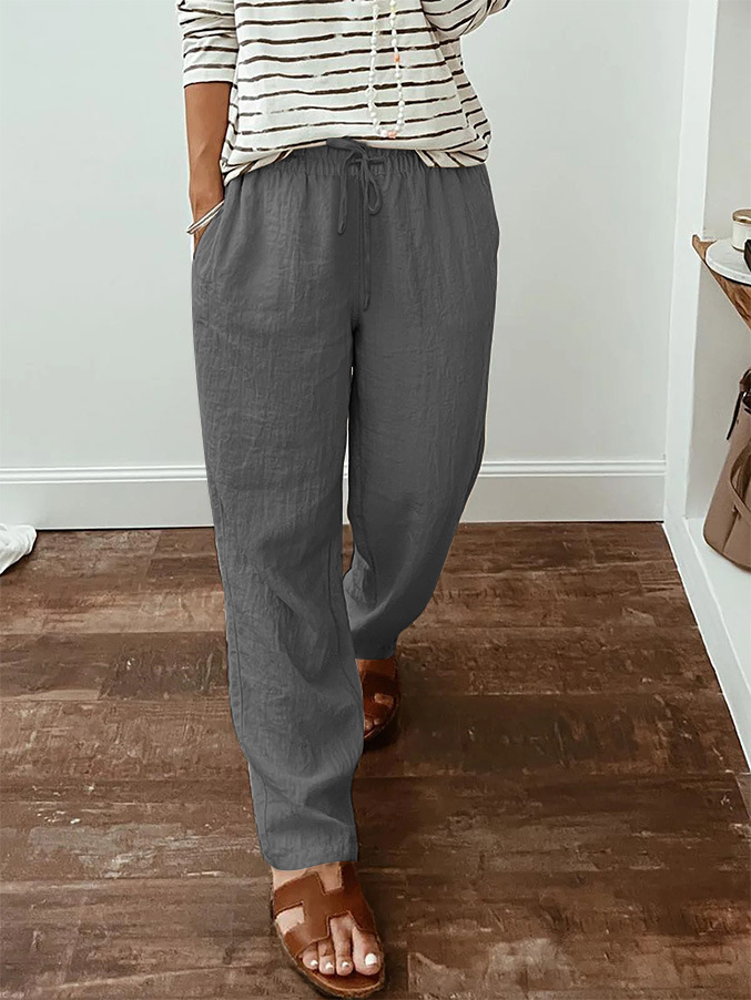 Women's Cotton And Linen Casual Pants
