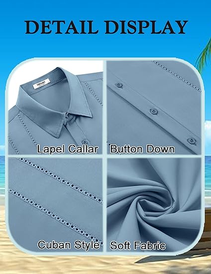 Men's Cuban Linen Guayabera Shirt – Short Sleeve