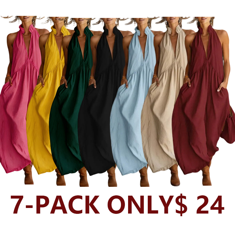 2026 Minimalist Halter Neck Maxi Dress