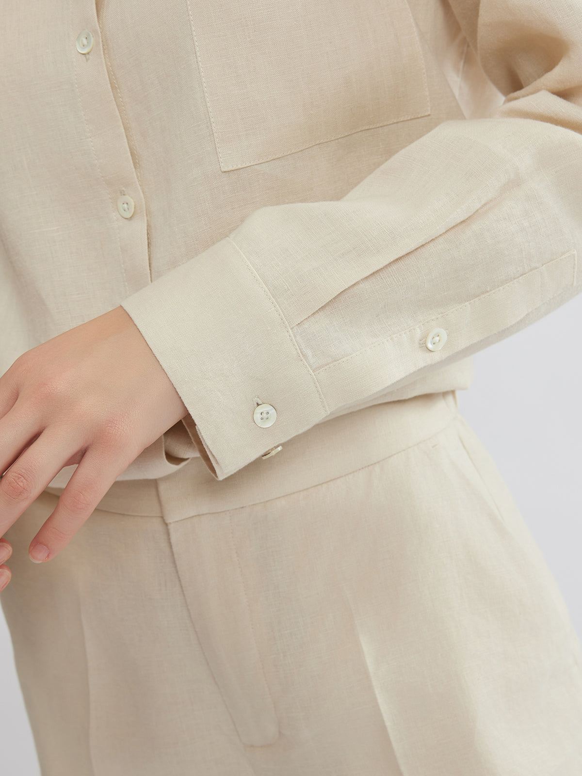 ASOBIO 100% Linen Button-Up Shirt