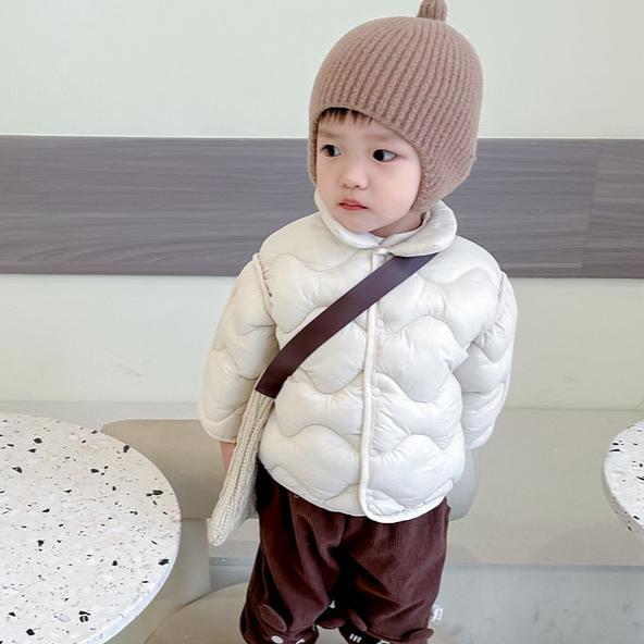 Baby Lapel Solid Color Cotton Padded Jacket