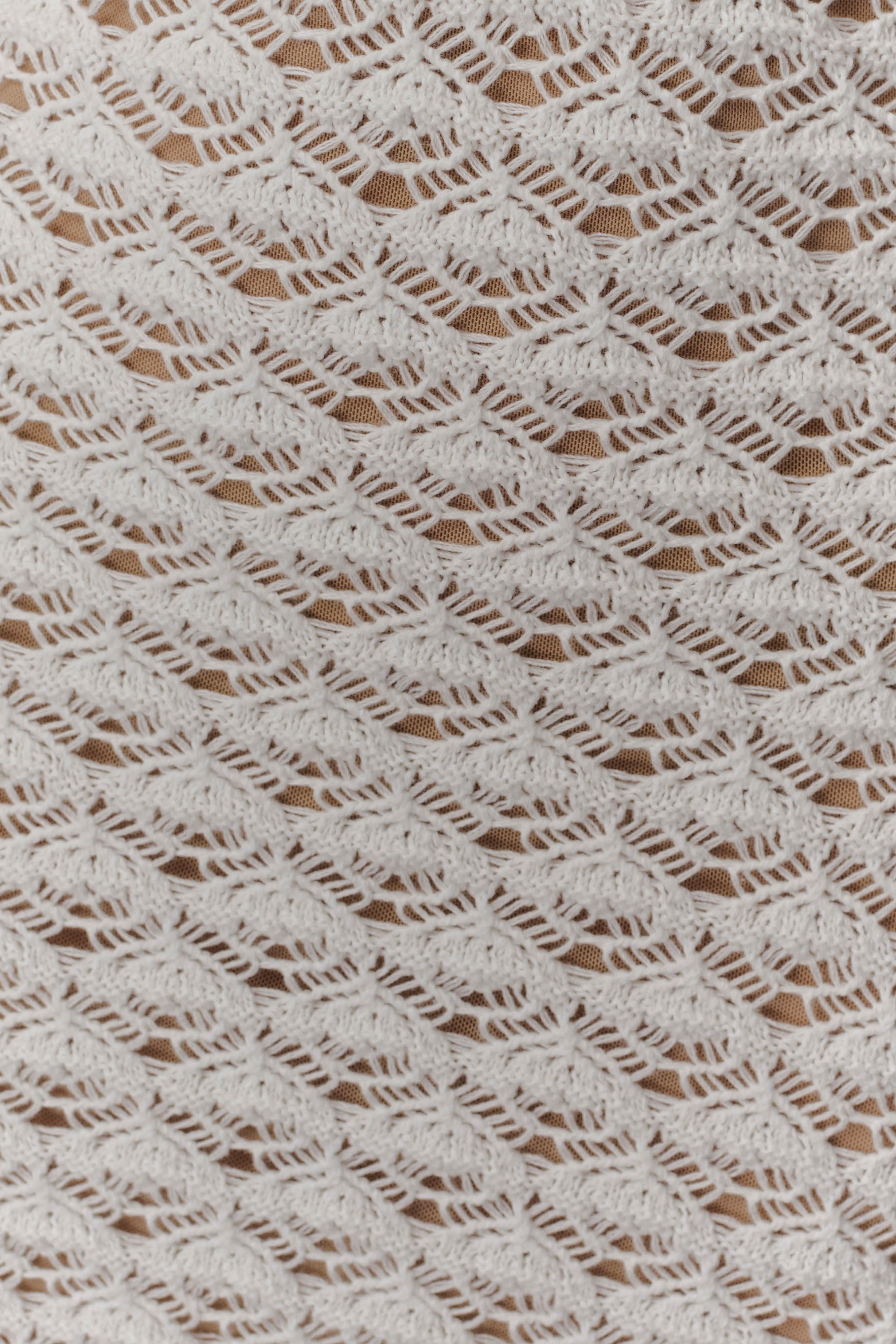 Ivory Ruffle Knit Sleeveless Dress