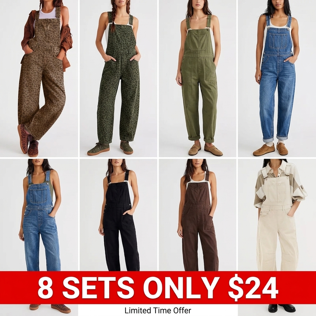 Women's Y2K Wide-Leg Denim Overalls