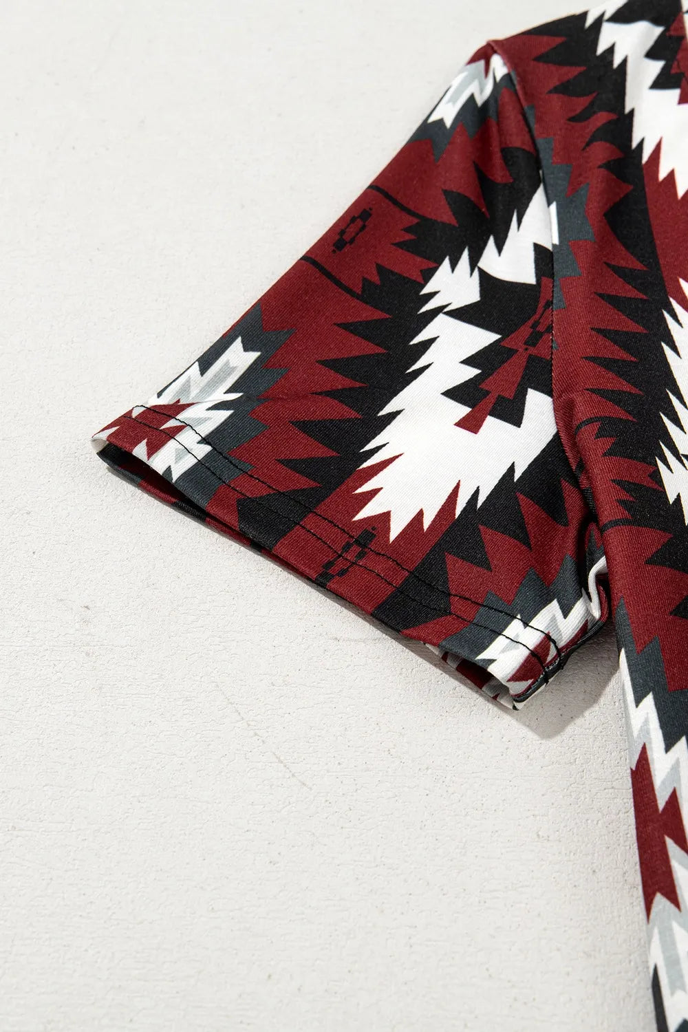 Aztec Print V-Neck Midi Dress