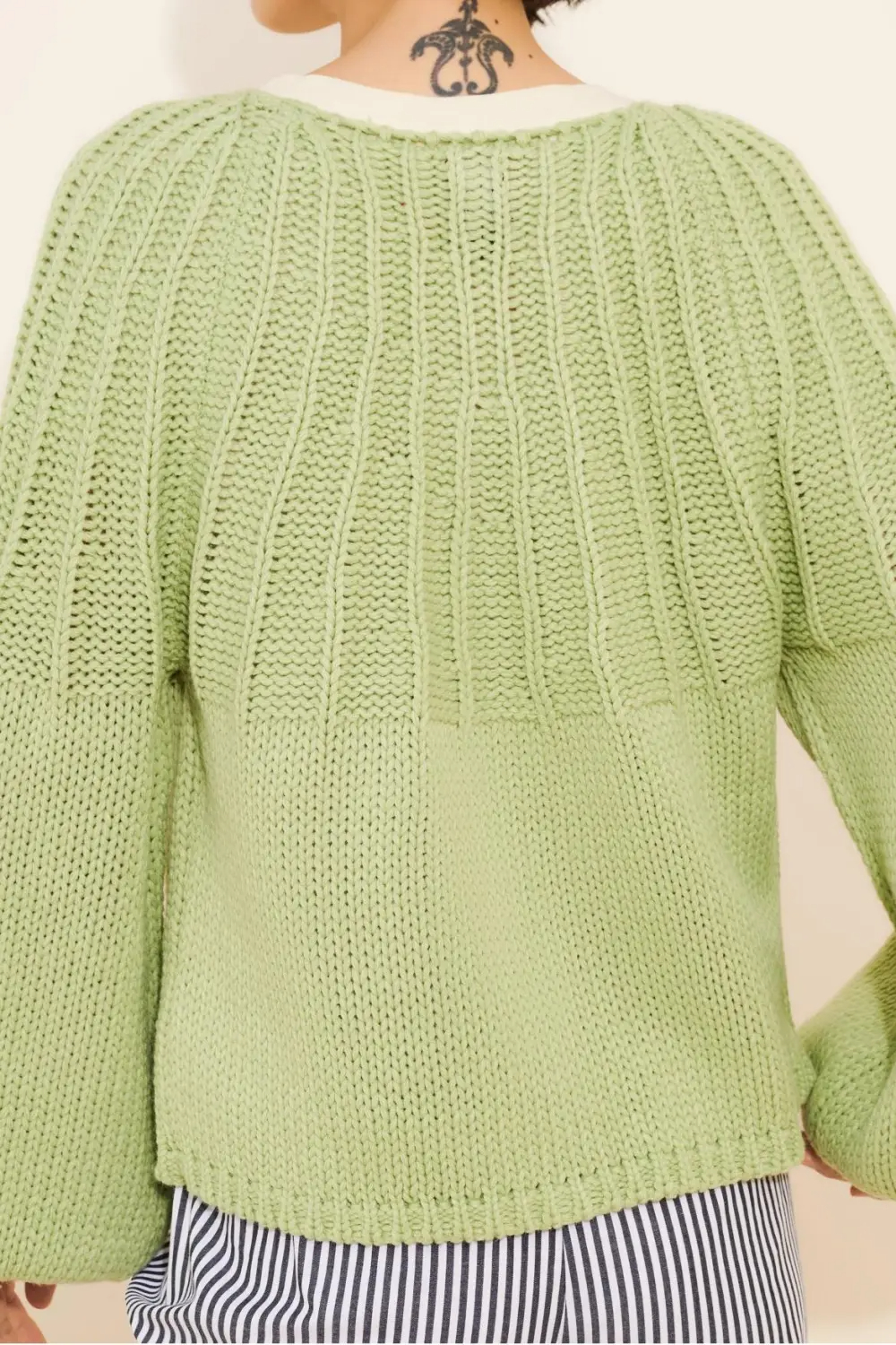 Balloon Sleeve Textured Cardigan