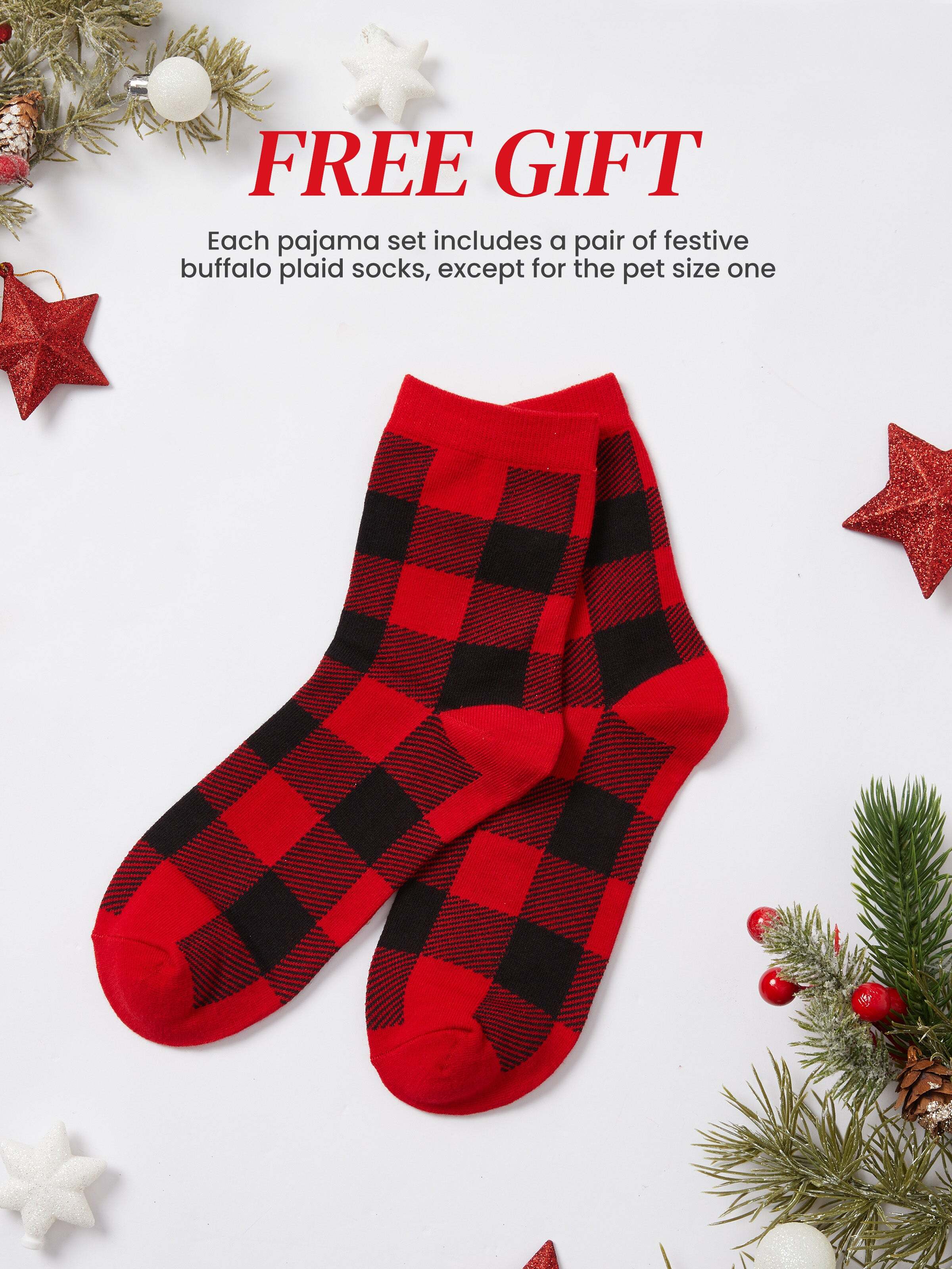 Family Matching Christmas Hogwarts Graphic Pajamas Sets with Christmas Socks