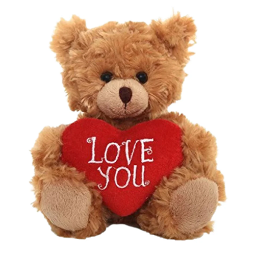 Valentine Mocha Love Bear Holding a Heart 6inch