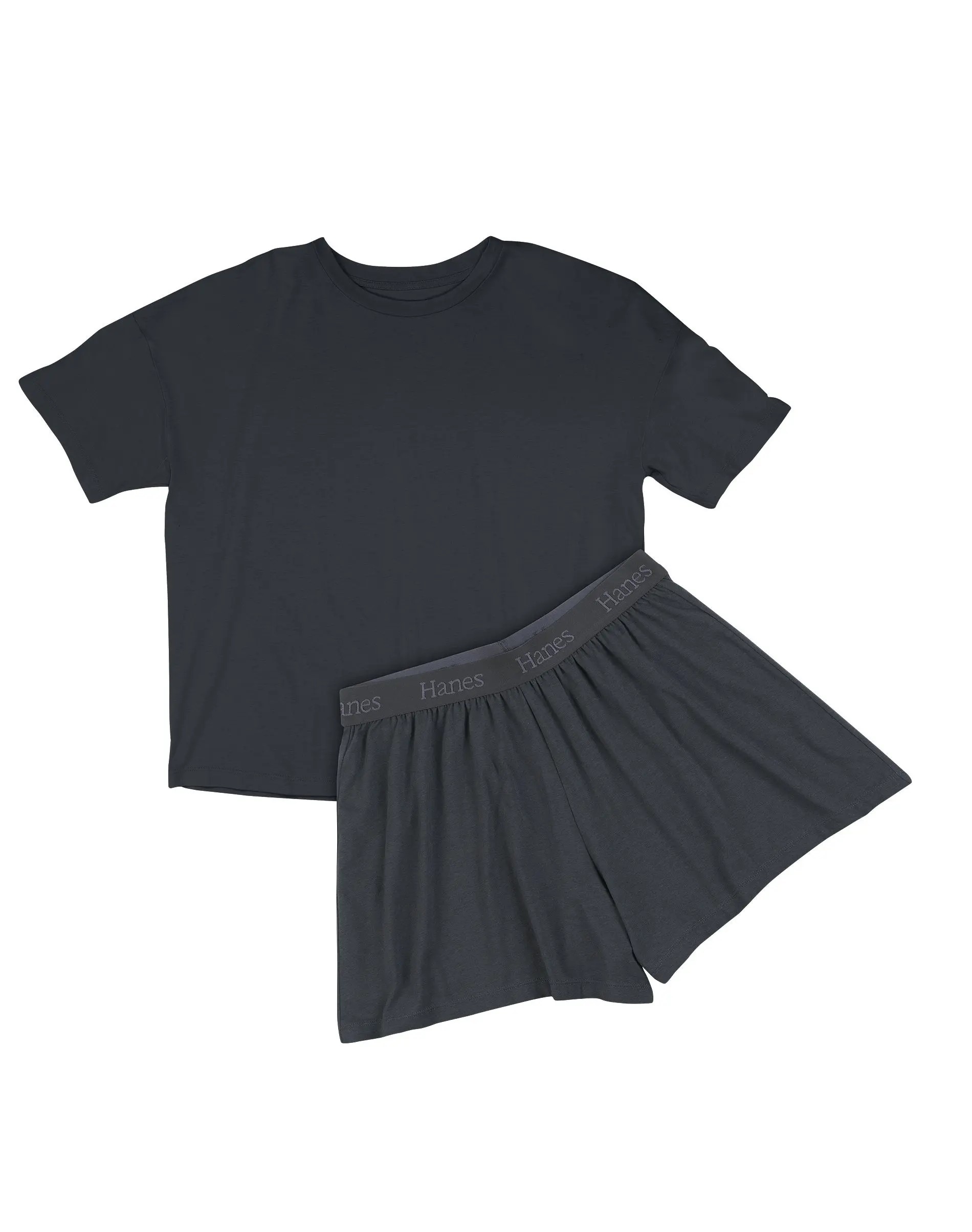 💝Last day promotion⏰Supersoft 2-Piece Lounge Set: Boxy Tee & Sleep Shorts – Breathable, Stretch Fit for Women