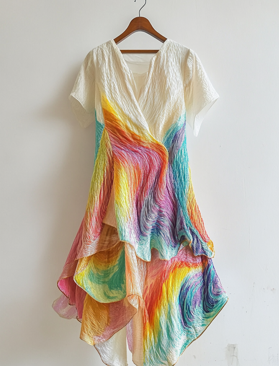 Summer Rainbow Textured Dress 40c5