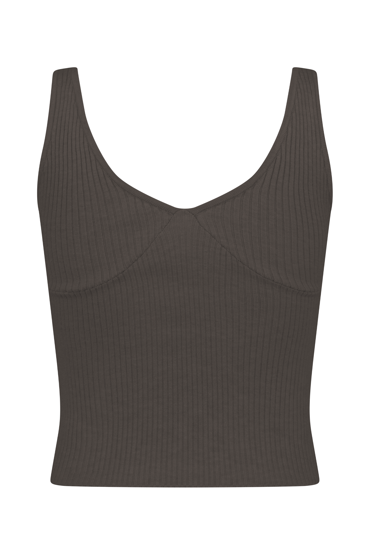 Chocolate Ribbed Knit Cami Top