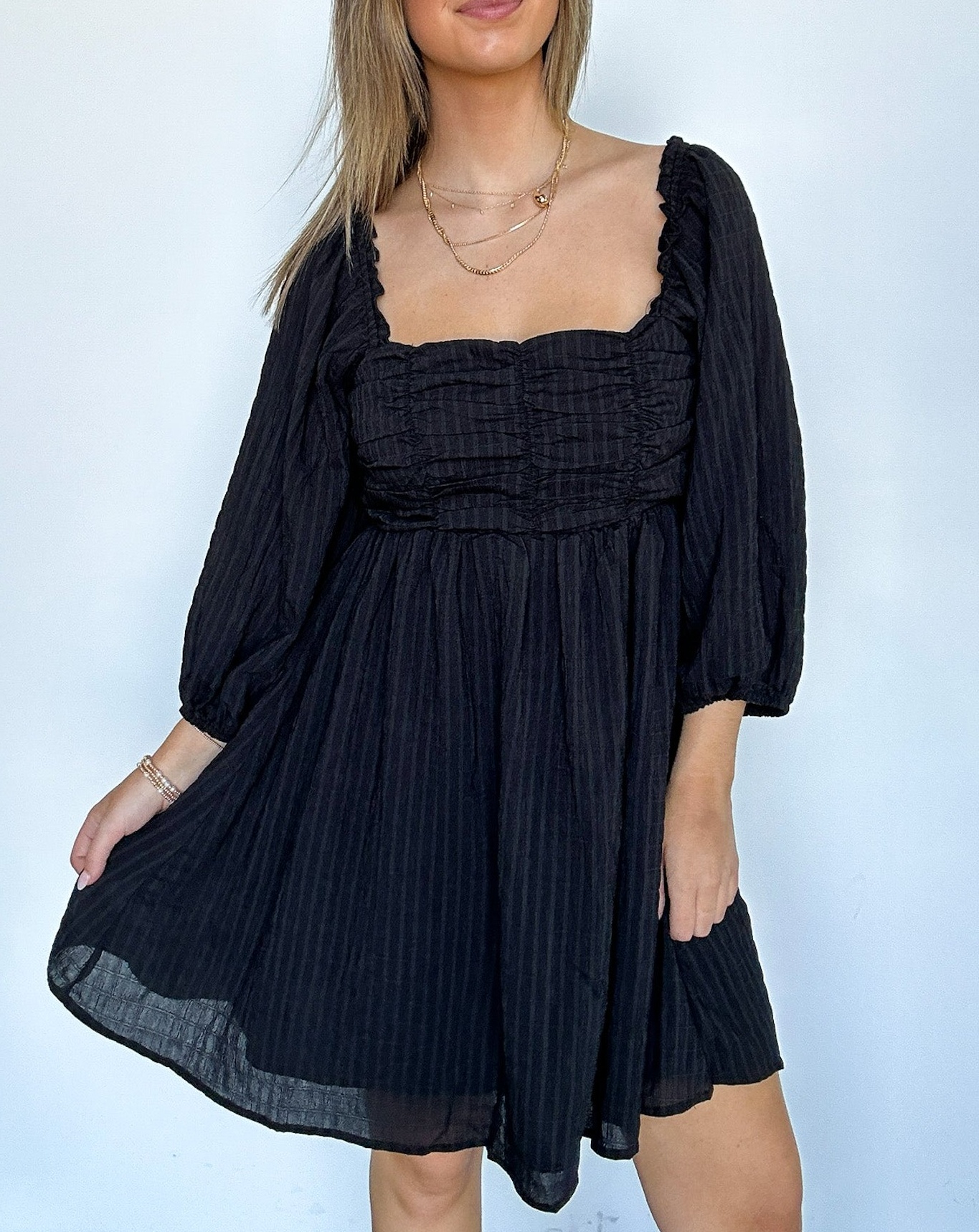Easily Effortless Smocked Puff Sleeve Dress